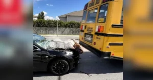 Tesla Crash Injures Student Leaving School Bus, U.S. Investigating