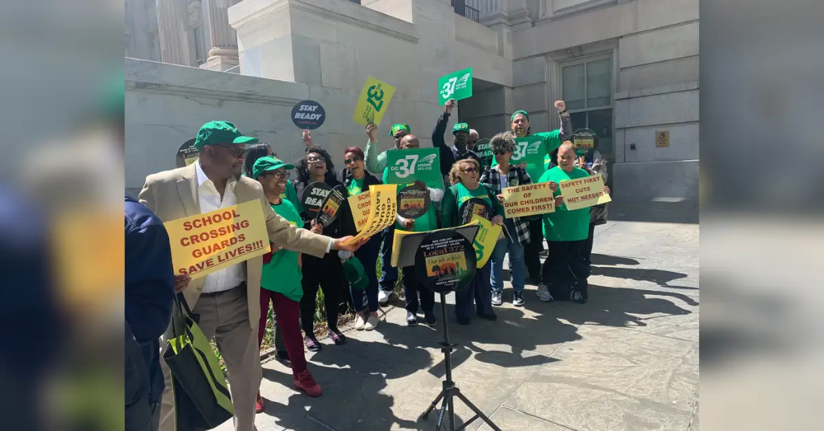 School Crossing Guards In New York City Rally Against Significant Budget Reductions By NYPD