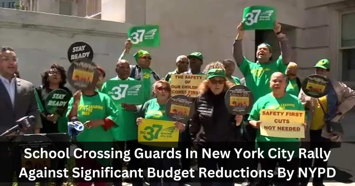 School Crossing Guards In New York City Rally Against Significant Budget Reductions By NYPD