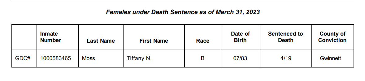 Tiffany Moss Execution Date: Judge Postpones Execution of US Death Row's Only Woman Since 2019