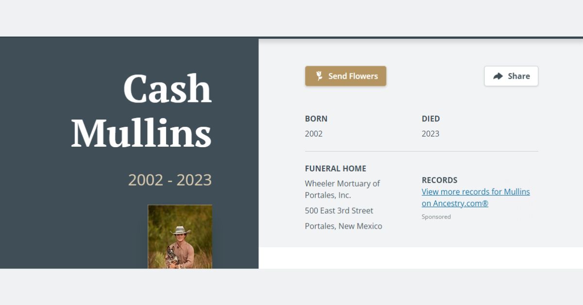 Cash Mullins Obituary