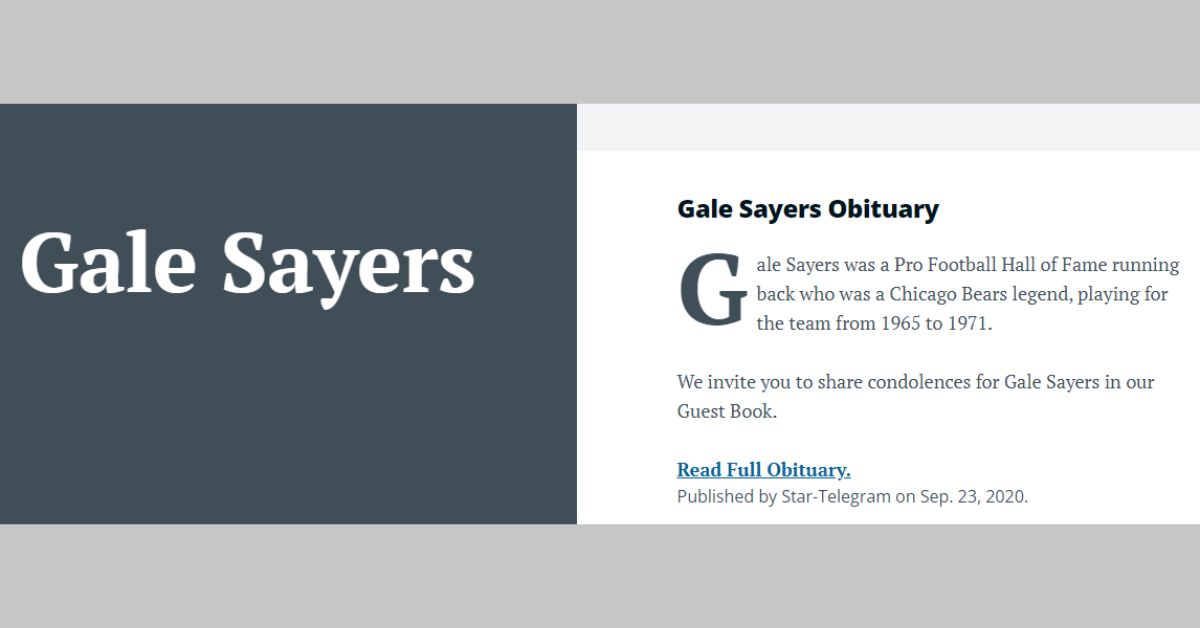 Gale Sayers Cause Of Death