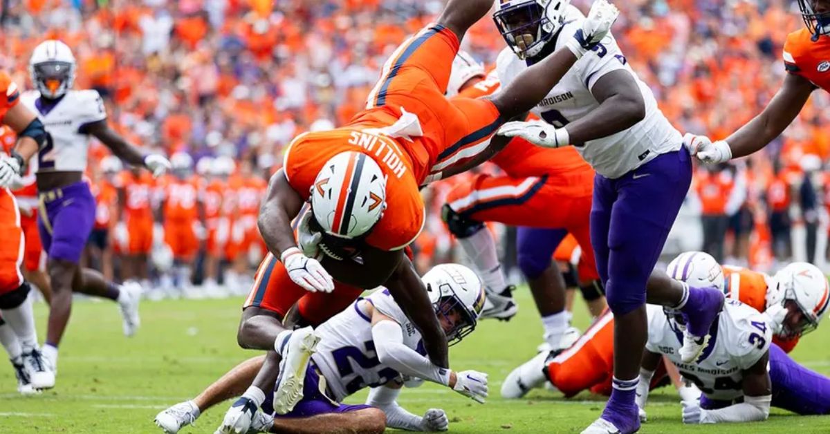 Mike Hollins, Virginia Running Back, Scores His First Touchdown Since Last Year!